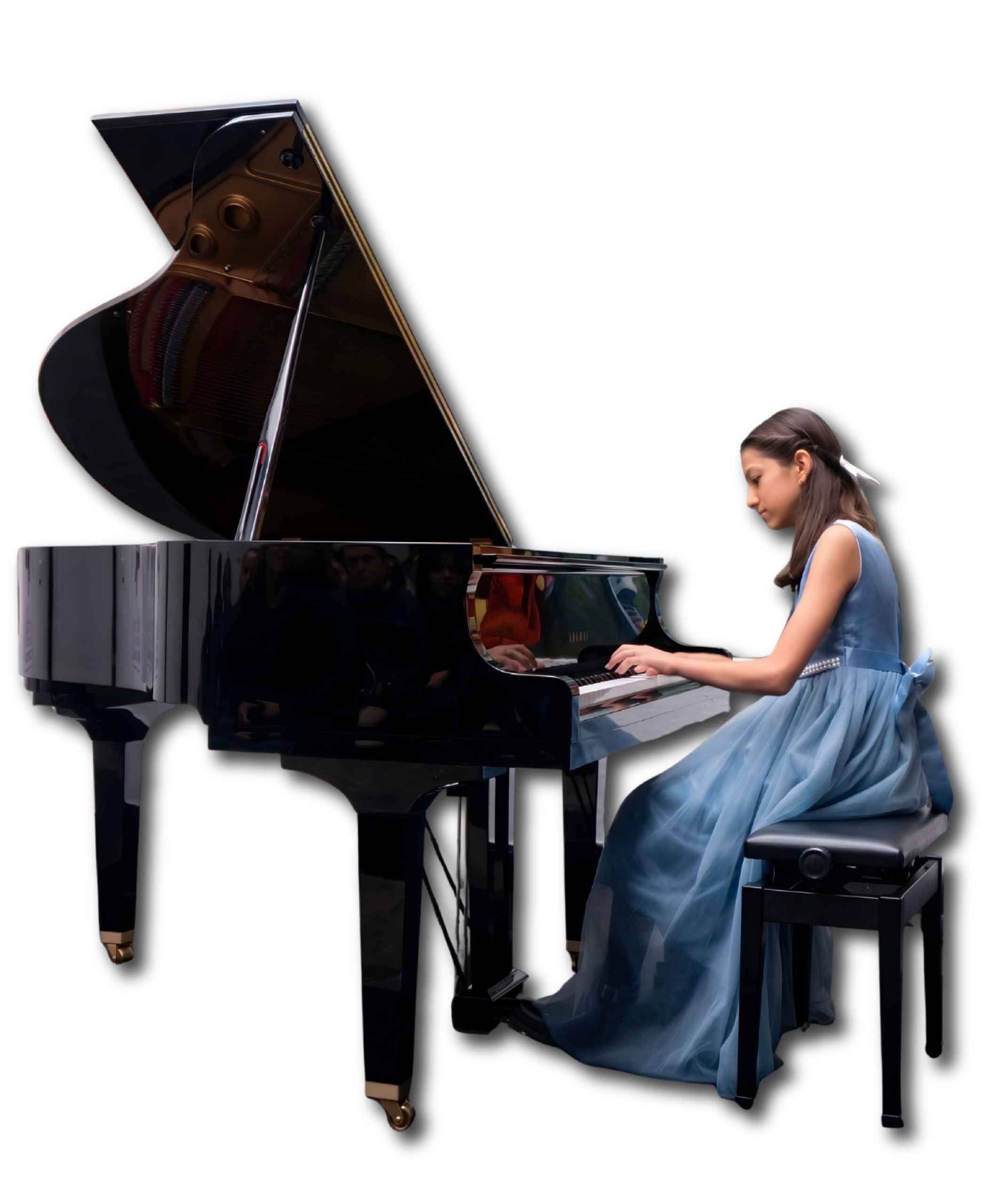 Estudiante Sara en recital de piano de cola de Tu Escuela de Piano.